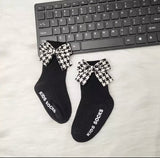 Houndstooth Bow Socks