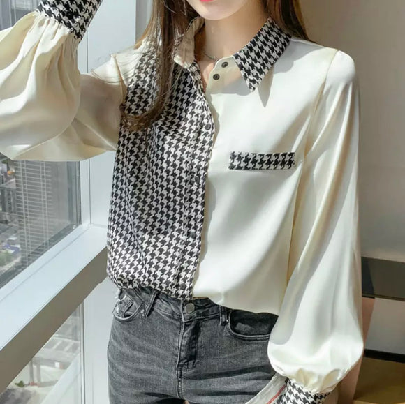 Houndstooth Blouse