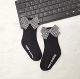 Houndstooth Bow Socks