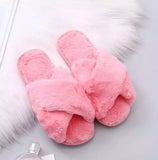 Criss-Cross Furry Slippers