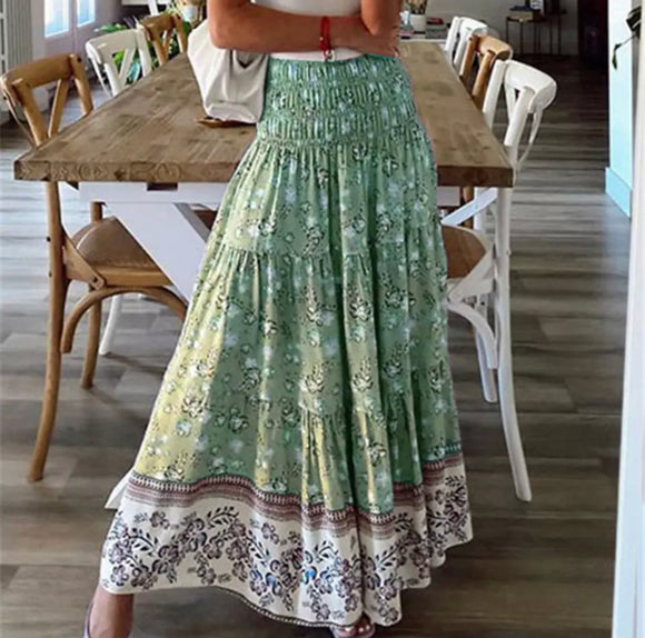 Tiered Floral Boho Skirt