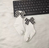 Houndstooth Bow Socks