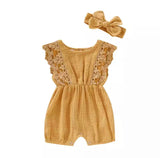 Ruffle Romper with Matching Headband