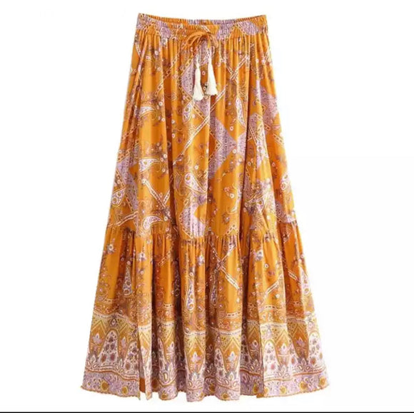 Yellow Floral Skirt