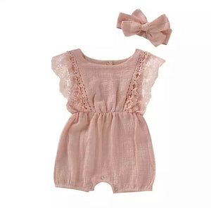 Ruffle Romper with Matching Headband