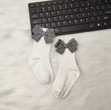 Houndstooth Bow Socks