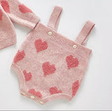 Pink Hearts Knit Set