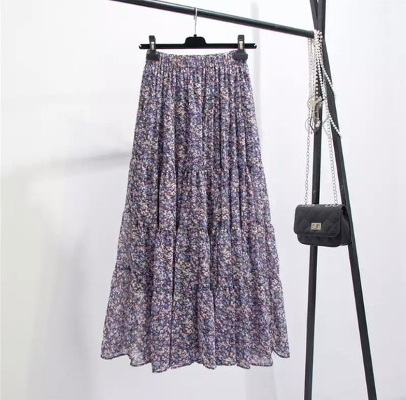 Tiered Floral Skirt